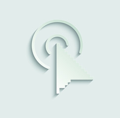  click icon. cursor symbol icon. mouse click symbol paper icon  with shadow 