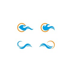 Water Wave symbol and icon Logo Template