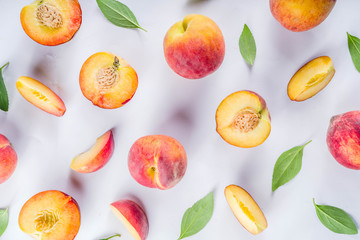 Fresh organic peaches, simple pattern