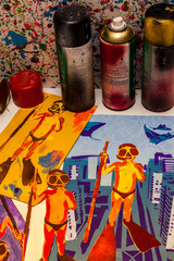 Textures and elements of stencil practice