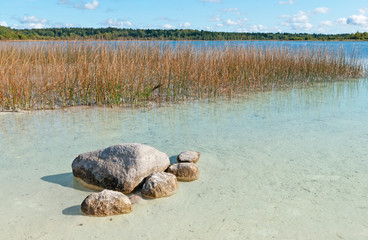 Kyurlevskiy quarries. Dontso Lake in Volosovsky District of Leningrad Region. Russia. Located about 100 km from St Petersburg