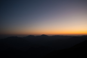 Morning light at the top of the mountain in Japan