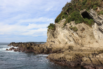 Fototapeta na wymiar 盗人狩（神奈川県三浦市）,Nusuttogari Cliff(miura city,kanagawa pref,japan)