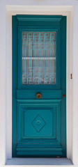 old wooden door dark aquamarine