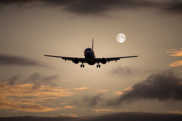 air plane full moon