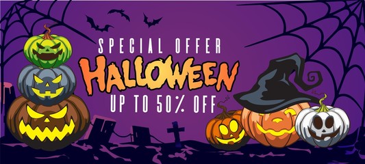 Halloween sale background, banners, brochures, flyers and more