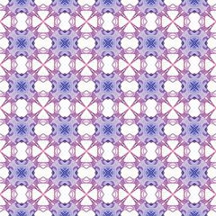 Red blue geometric seamless pattern. Hand drawn wa