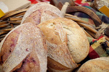 Bread. Crispy loaf. Bread pattern.