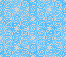 Stained glass texture from snowflakes. Wrapping paper. Seamless pattern.