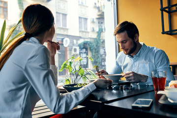 young couple in restaurant