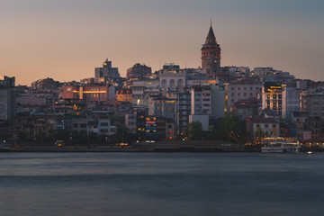 Fototapeta na wymiar Galata district and the Galata Tower , Istanbul Turkey -
