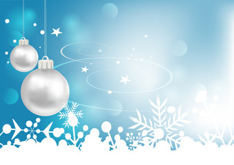 christmas background with balls and snowflakes