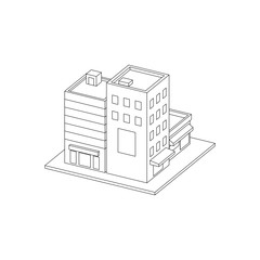 Isometric City Block with street basketball court