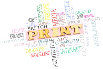 Web Design business concept word cloud print