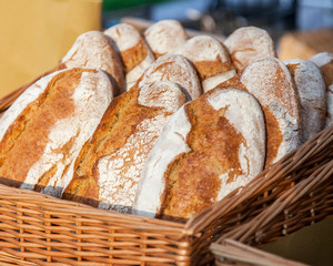 Counters with the various bread traditional for regions of Italy