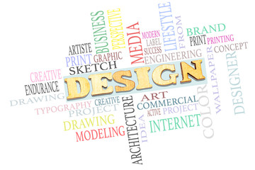 Web Design business concept word cloud print
