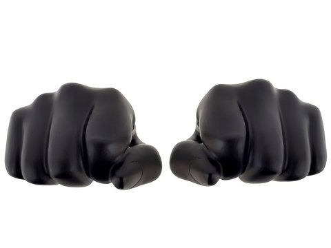 Black punches isolated on white background
