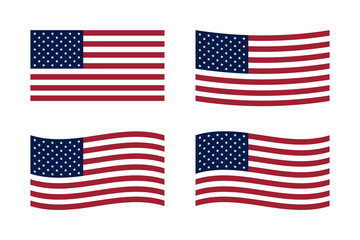US American straight flag with true colors.