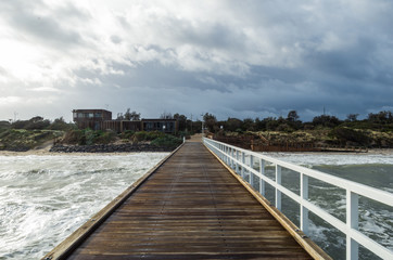 Fototapeta na wymiar Historic Seaford Pier in Melbourne, Australia