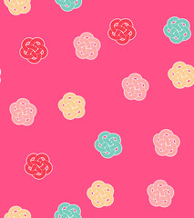 Japanese Cute Curly Star Seamless Pattern