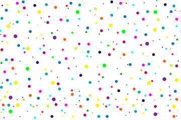 Background with colored dots of different colors. vector seamless pattern