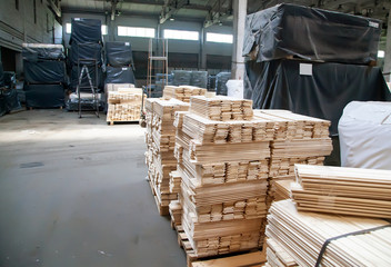 Storage of boards in a warehouse