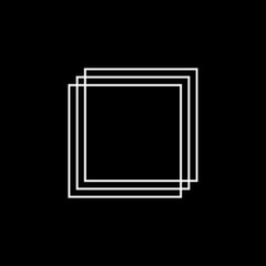 Square triple abstract isolated frame on a white background.. Vector illustration