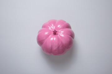 halloween pink pumpkin on the white background