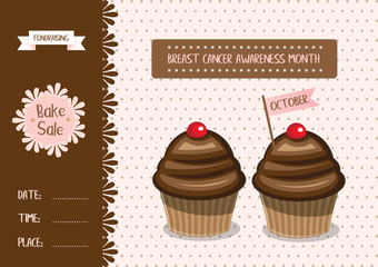 Breast cancer awareness bake sale flyer