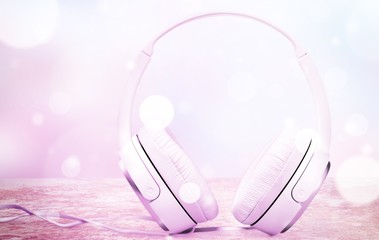 Isolated  headphones on white background