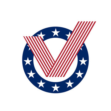 united states style check mark, vector illustration