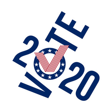 vote 2020 united states style check mark, vector illustration