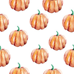 Hand-drawn pattern painted in watercolor. Cute illustrations for Halloween. Watercolor halloween collection.