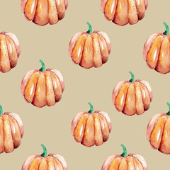 Hand-drawn pattern painted in watercolor. Cute illustrations for Halloween. Watercolor halloween collection.
