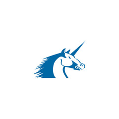 Unicorn mythological animal logo design illustration template