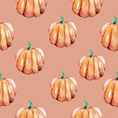 Hand-drawn pattern painted in watercolor. Cute illustrations for Halloween. Watercolor halloween collection.
