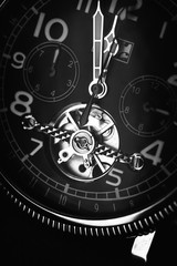 Mechanic luxury black wrist watch