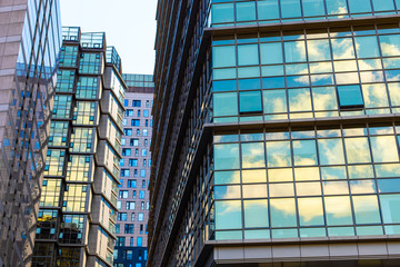 Fototapeta premium Skyscraper is a high-rise building. A business center that will take your business to heaven. If you need fresh air, you can open the windows.