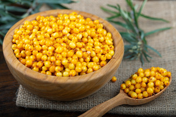 organic sea buckthorn on the table
