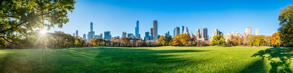 Fototapete Central Park Central Park in New York City als Panoramahintergrund während der Herbstsaison