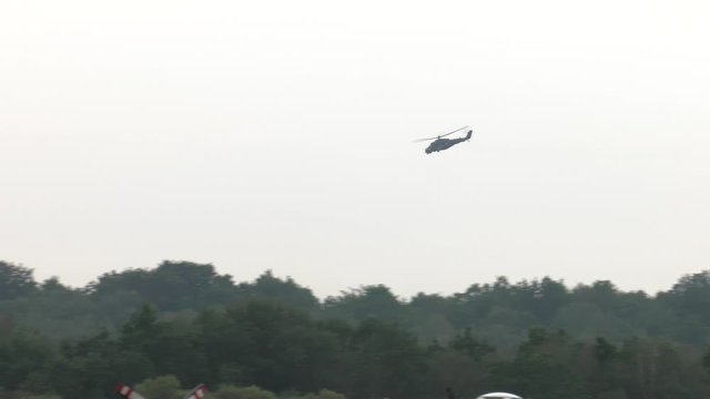 Helicopter during the flight.