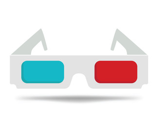 Cartoon glasses for the cinema. 3d glasses for watching the movie. Illustration for children.