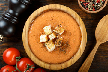 cream soup in a plate on the table