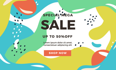 flat design abstract sale background vector