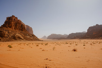 Fototapeta na wymiar Desert landscape, Wadi Rum, Jordan