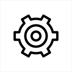 Gear icon. symbol of Setting or Configuration with trendy flat line style icon for web site design, logo, app, UI isolated on white background. vector illustration eps 10