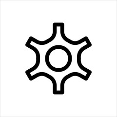 Gear icon. symbol of Setting or Configuration with trendy flat line style icon for web site design, logo, app, UI isolated on white background. vector illustration eps 10