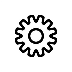 Gear icon. symbol of Setting or Configuration with trendy flat line style icon for web site design, logo, app, UI isolated on white background. vector illustration eps 10