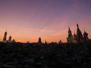 Night silhouette of Izmailovo Kremlin in Moscow, historic place. Popular landmark and place for walking