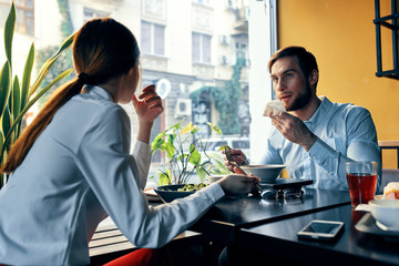 young couple in restaurant